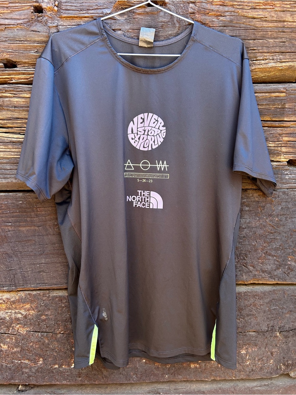 The North Face Black Short-Sleeve Running Tee with Neon Accents
